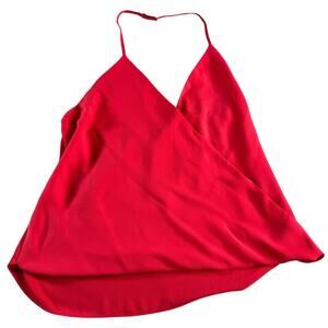 Tbags Los Angeles Halter Top Coral Pink Draped Cowl Back XS